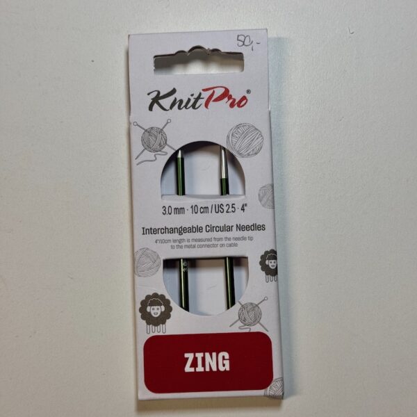 Knit Pro Zing - korte pindespidser - 3 mm