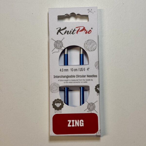 Knit Pro Zing - korte pindespidser - 4 mm