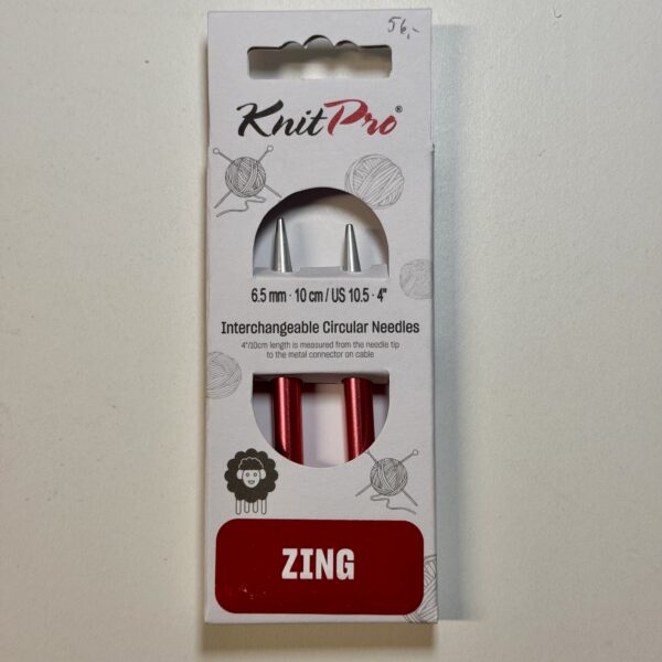 Knit Pro Zing - korte pindespidser - 6,5 mm