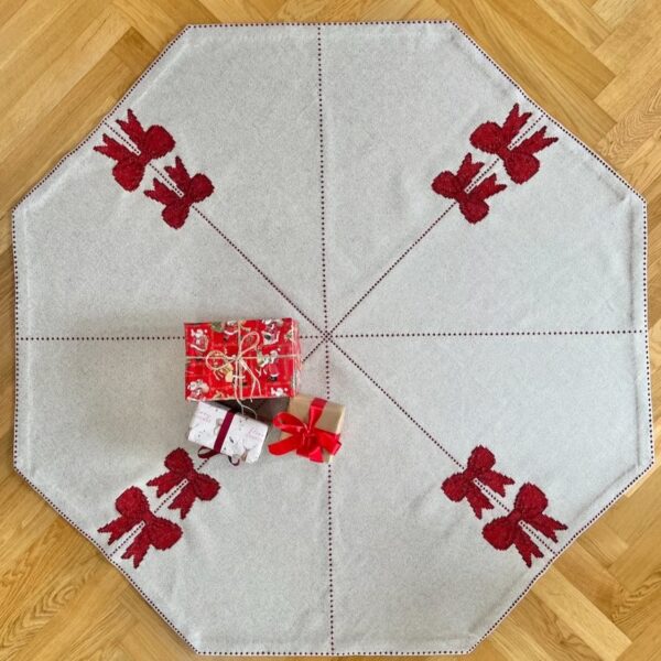 Sløjfe 8-kantet juletrpstæppe